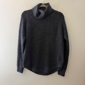 Kuhl Womens Charcoal Gray Waffle Knit Cowl Neck Raglan Sweater Size M
